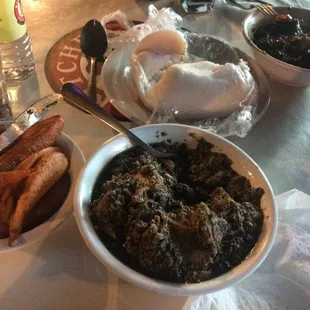 I don't know what I had but plantain and fufu was there