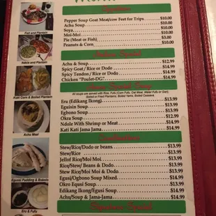 menu