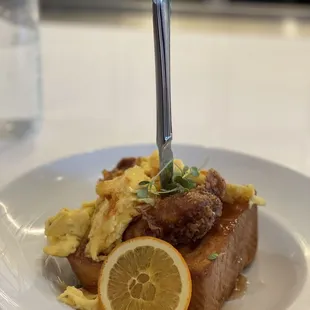 Brioche French Toast with fried chicken