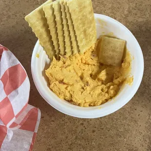 Pimento cheese and crackers