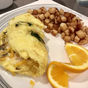 Sausage and spinach omelette