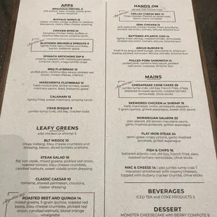 Food menu.