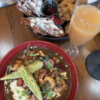 Chicken & Red Velvet Waffles