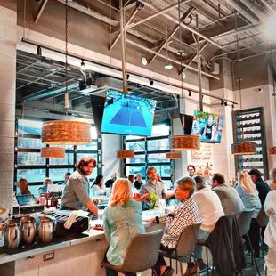 people eating at a restaurant