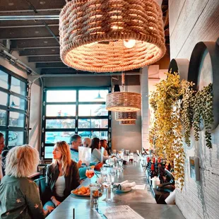 people eating at a restaurant