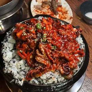 Stir Fried Baby Octopus and Pork Belly