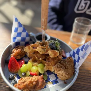 Korean FC & Waffles Breakfast