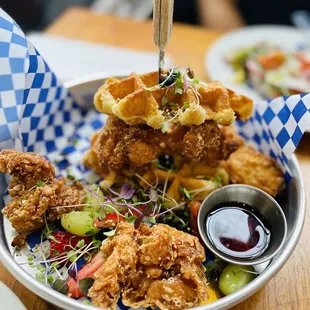 Fried chicken waffle