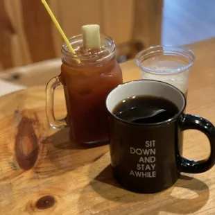 Bloody Mary and a fun mug of coffee