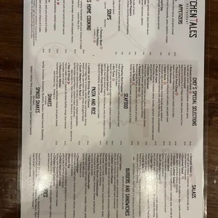 Full menu