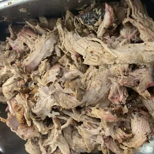 pulled pork in a pan