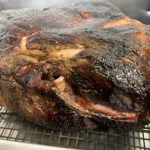 a rack of ribs on a grill