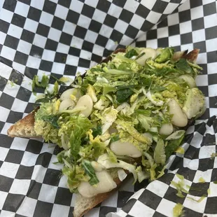 The best tasting and healthiest avocado toast I've had! The beans and brussel sprouts are dressed deliciously with lemon.