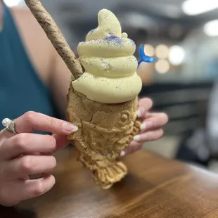 Taiyaki with dole whip and Nutella filling!
