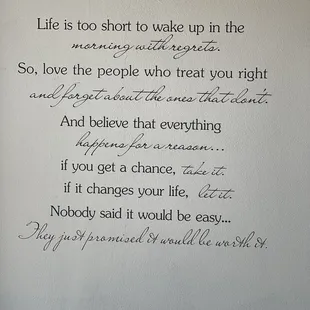 One of the placards on the wall.