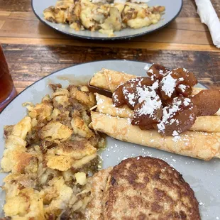 Crepes and sausage and the Country Ben