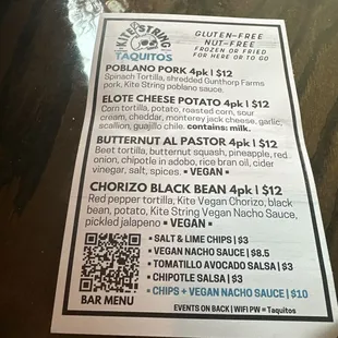 menu