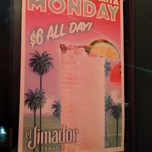 $6 draft margarita Mondays!