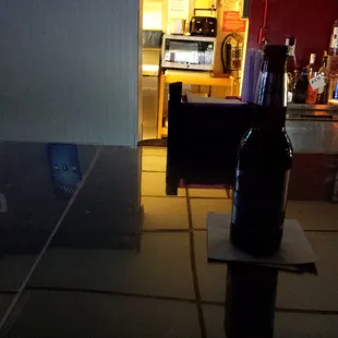 New bar and new floors. New bar smell!