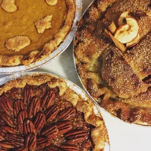 a variety of pies