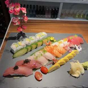 sushi and sashimi, sashimi, sushi, food