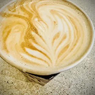 Spicy honey oat milk latte