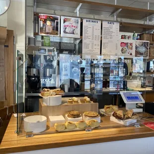 a display of baked goods