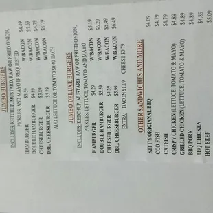 menu