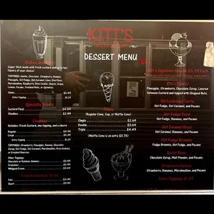 Our new menu!!