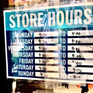Store hours as of May 2022