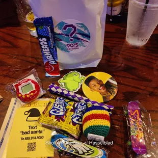merch bag from vending machine containing random "90's" items