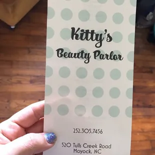 Front of price list