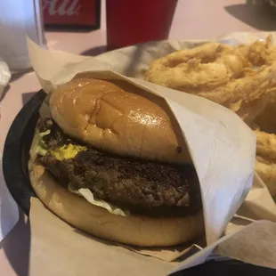 Hamburger with onion rings 9.24.23