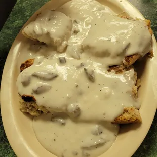 Full order of biscuits and sausage gravy looks pretty good