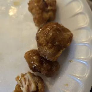 Orange chicken. My fork wouldn't go through the chicken.