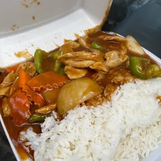 Curry Beef Rice Plate Dinner