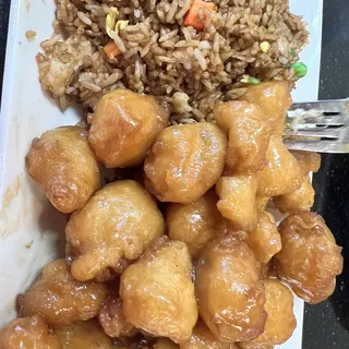 Orange Chicken Rice Plate Dinner