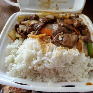 Mongolian Beef Rice Plate Dinner
