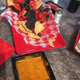 Tortilla chips and nacho cheese