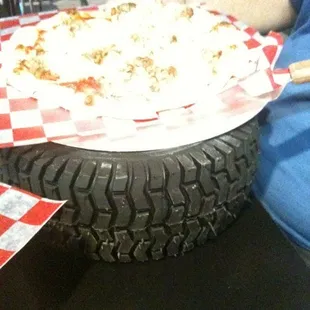 Pizza served on tires!!