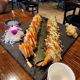 Kiwa Roll on right, Asian Sensation on left.