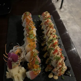 Candy cane roll, Asian sensation roll