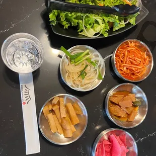 Banchan (small side dishes) yummmmm!