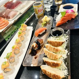 a variety of sushi