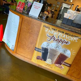 a coffee shop counter