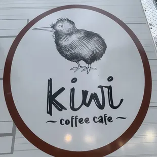 a kiwi on a sign
