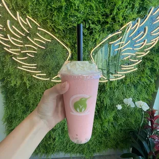 Frozen Raspberry yogurt with aloe