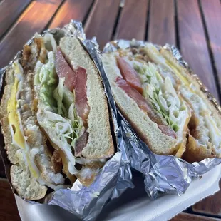 Jumbo Kiwi Fish Burger w/egg &amp; cheese  10/10