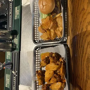 two trays of food