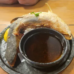 Fried yellow tail